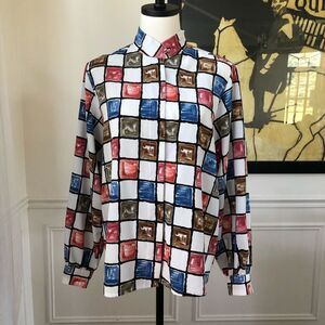 Vintage Yves St Clair Blouse Checkerboard 10